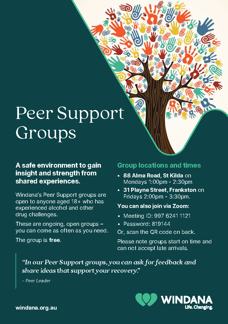 Thumbnail of Peer Support Groups flyer