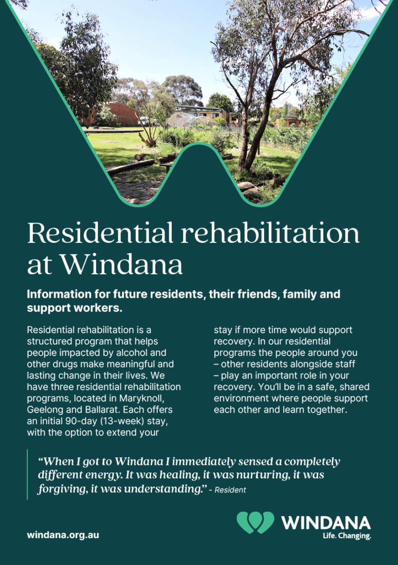 First page of a brochure about our residential rehabilitation services