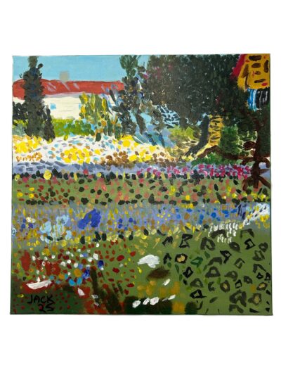 <b>Title: </b>Home<br /><b>Artist: </b>Jack<br /><b>Description: </b>Impressionistic interpretation of home<br /><b>Medium: </b>Acrylic on canvas <br /><b>Price: </b>$50 <br /><b>Artist Comments: </b>Art continues to assist my ongoing self-development.<br /><br />