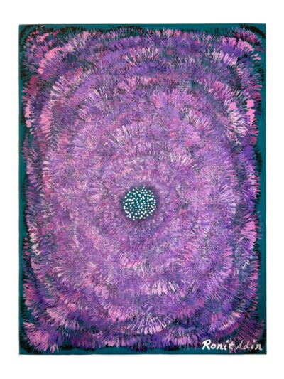 <b>Title: </b>Flowing Flower in Bloom<br /><b>Artist: </b>Ronit <br /><b>Description: </b>Abstract purple and turquoise flower expression<br /><b>Medium: </b>Acrylic on canvas <br /><b>Price: </b>$25 <br />