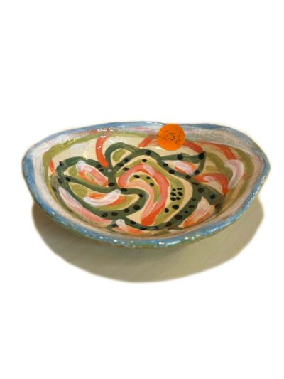 <b>Title: </b>Hand made pottery pieces<br /><b>Artist: </b>Suki<br /><b>Description: </b>Various handmade earthenware pottery pieces, colourful underglazes and over glazes<br /><b>Medium: </b>Earthenware clay and glaze<br /><b>Price: </b>Ranging from $15 - $40 per piece <br />